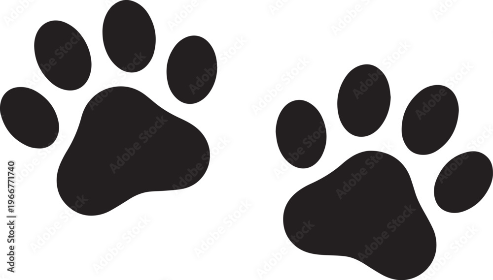 Fototapeta premium Animal Paw Print Silhouette 