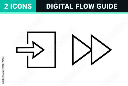 Interface Navigation Wayfinding Arrows Minimalist Monoline Geometric Line Art for Digital Product Design and Web Application Development
