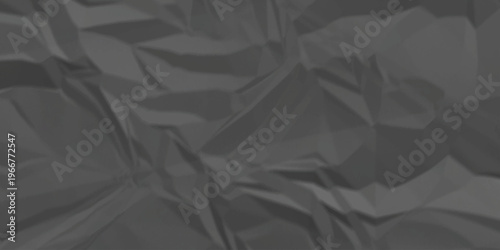 Black crumpled paper background texture pattern overlay. crinkled wrapper rumple wrinkled high resolution arts craft and Seamless black crumpled paper.