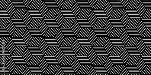 Seamless pattern Abstract geometric with stripes. Black and gray ornament. Vector geometrical diagonal fabric waves seamless texture.