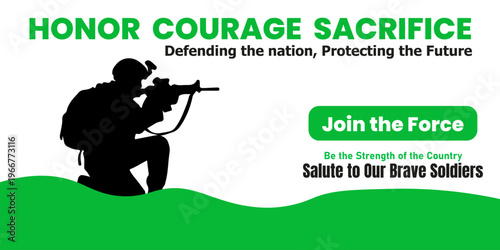 Honor Courage Sacrifice Inspirational Soldiers Poster.