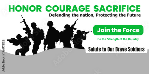 Honor Courage Sacrifice Inspirational Soldiers Poster.