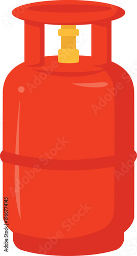 Flat Vector Illustration of an LPG Gas Cylinder