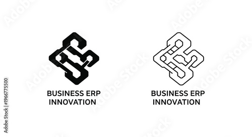 business erp innovation logo with two color variations Vector