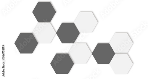 Minimal Gray and White Hexagon Pattern Abstract Background for Modern Technology and Business Design.