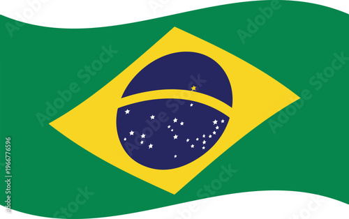 Waving flag of brazil