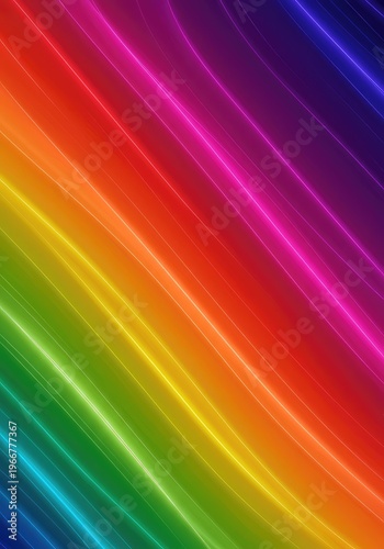 Abstract background featuring glowing energy waves transitioning across the full visible light frequency spectrum in vibrant color gradients ,color ,wide ,ray