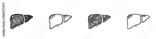 Sketch liver icon design set