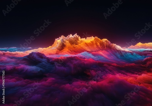 Abstract background featuring swirling digital distortion, vibrant colors, and deep motion blur creating an unreal landscape ,motion ,colorful ,presentation