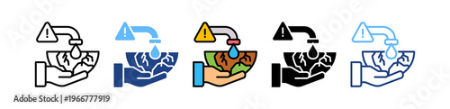 Water Crisis multiple icon