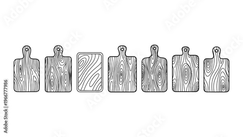 A set of wooden cutting board designs.