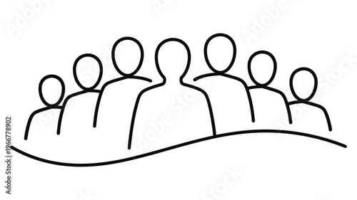 A line drawing of a group of people.