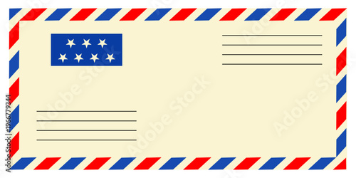 Postal envelope. Airmail. Preparation for the designer.