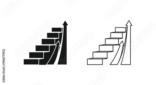 staircase with arrows pointing upwards Vector