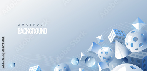 Abstract background with geometric shapes for web banner design