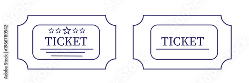Cinema tickets icon element in flat simple style. Thin stroke editable icons