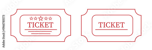 Cinema tickets icon element in flat simple style. Thin stroke editable icons