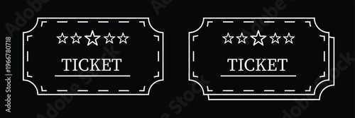 Cinema tickets icon element in flat simple style. Thin stroke editable icons