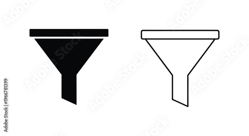 a black and white funnel icon set Vector