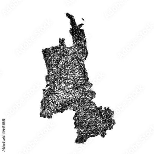 Sketch Waikato outline map design