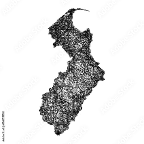 Sketch Tasman outline map design