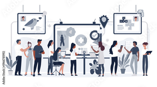 A serene and modern illustration of a potted plant, evoking a sense of calmness and simplicity, perfect for use in design projects or as a decorative 