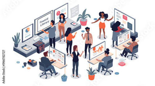 A focused young professional working on a laptop in a modern office setting, conveying productivity and innovation.