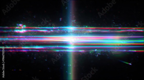 Colorful horizontal light streak glowing effect