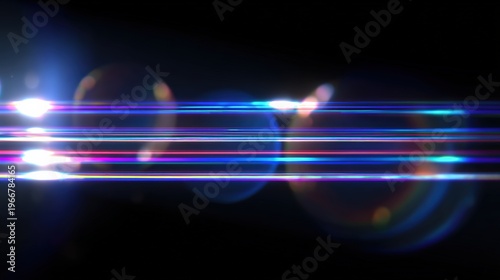 Blue horizontal light streak abstract background
