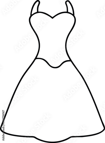 Chic strapless dress outline with unique bodice detail for womens fashion wear