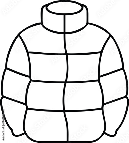 Chunky short puffer jacket outline with a high collar ideal for contemporary fashion trends