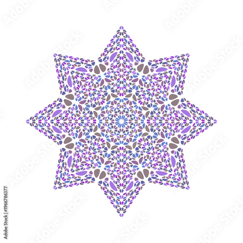 Abstract flower ornament star symbol - colorful ornamental geometrical vector element
