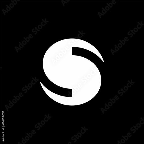 Futuristic logo featuring a unique letter S carved into a bold, modern circular geometric frame.