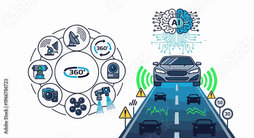 AI brain and sensors empowering autonomous vehicles for safe driving