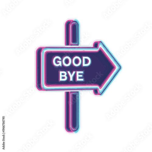 Glitch Art Farewell Digital Detox App Interface Element with Holographic Iridescence