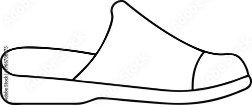 Classic Closed Toe House Slipper Outline Perfect for Everyday Indoor Comfort