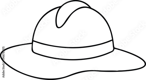 Classic Fedora Hat Outline Illustration Representing Style Fashion and Adventure Accessories