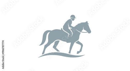 Equestrian Rider Silhouette on Horseback Galloping Silhouette