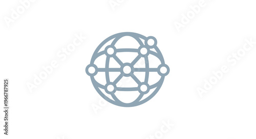 Global network connection icon, abstract digital world map concept