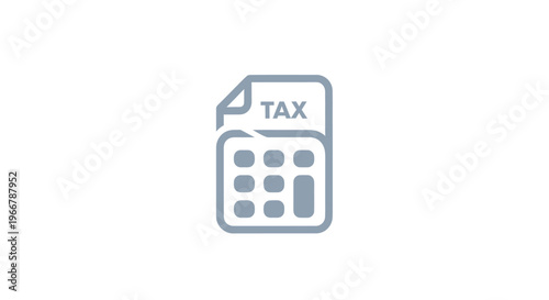 Tax Calculation Icon: Calculator with Tax Document