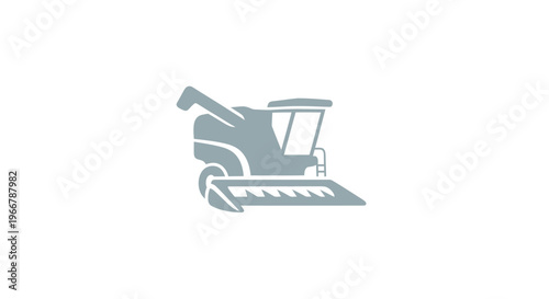 Agriculture Combine Harvester Icon - Modern Farm Machinery Symbol