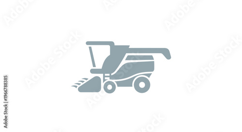 Agricultural combine harvester icon, modern farming machinery symbol