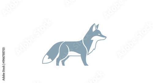 Stylized Fox Silhouette Icon, Minimalist Animal Graphic