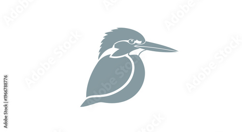 Stylized Kingfisher Bird Icon Silhouette Vector Graphic