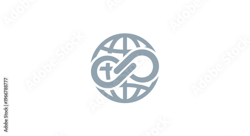Global Sustainability Symbol with Infinity Loop and Cross