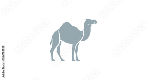 Camel Silhouette Icon on White Background