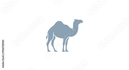 Minimalist Camel Silhouette Icon on White Background