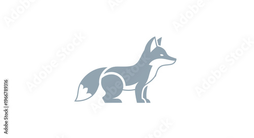 Stylized Fox Silhouette Icon, Minimalist Design, Vector Art, Wildlife Symbol