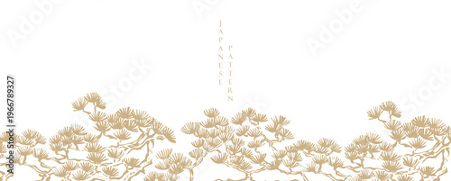 Cuadro en lienzo Bonsai tree branch ink wash painting in natural background.