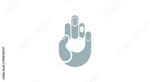 Minimalist hand gesture icon, calm meditation mudra, spiritual symbol on white background